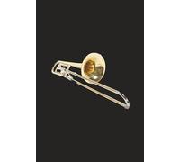 Trombone Notebook: 6"x9" matt black paperback journal - 120 lined pages - orchestra / jazz / brass band