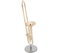 trombones replica 17×6×5 miniature trombone replica with stand and case gold plated instrument model musical ornaments