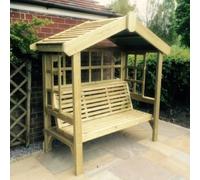 tromin wooden large cottage garden seating bench in natural