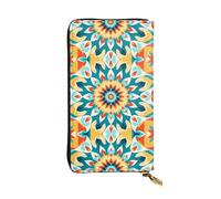 Trompe l'oeil Printed leather wallet, 7.5 x 4.1-inch long credit card holder, portable travel cash wallet