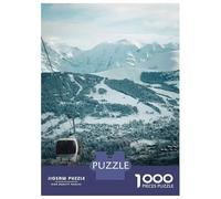 Tromsø Norway Cable Car Winter Landscape Jigsaw Puzzle 1000 Pieces, Old Europe Travel Artwork, Premium Paper Puzzle, Decorative Artwork for Home Décor Fans, Paper Board, 70x50cm/1000pcs