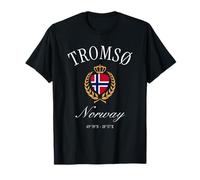 Tromso Norway Flag Crown Travel Souvenir Coordinates T-Shirt