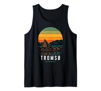 Tromso Norway Northern Lights Norwegian Snow Retro Oslo Nor Tank Top