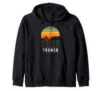 Tromso Norway Northern Lights Norwegian Snow Retro Oslo Nor Zip Hoodie
