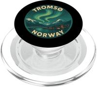 Tromso Norway Norwegian Northern Lights Snow Retro Oslo 47 PopSockets PopGrip for MagSafe