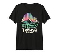 Tromso Norway Norwegian Northern Lights Snow Retro Oslo Premium T-Shirt