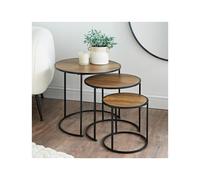 Tromso Set of 3 Coffee Tables - Rustic Oak Finish, Use Separately or Together to Transform Your Living Room