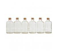 Tromso Set of 6 500ml Round Clear Glass Jars Containers Storage with Cork Lid