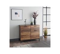 Tromso Sideboard rustic charm with elegant walnut effect finish -Black