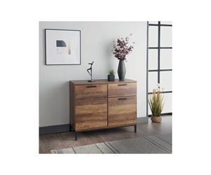 Tromso Sideboard rustic charm with elegant walnut effect finish -Black