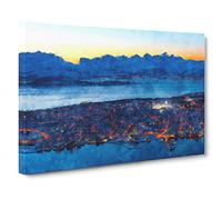 Tromso Skyline In Norway Canvas Print | Gallery Wrapped 30mm Frame Wall Art | 30x20 inches | Ready to Hang | Modern Cityscape Picture | Living Room Bedroom Lounge Office