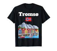 Tromso Souvenir Norway Vacation Lover Norwegian Flag T-Shirt