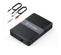 TROND Bluetooth Transmitter Receiver 5.0, 2-in-1 Wireless 3.5mm Audio Adapter, AptX Low Latency, Smart Codec Indicator, 2 Devices Simultaneously, for TV, Home Sound System