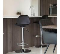 Trondheim Barstool - Black Faux Leather - Set of 2 - Adjustable