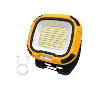 Trongle 40W LED Rechargeable Work Light, 4200LM COB Floodlight Super Bright with Magnetic Holder, USB Battery Security Light Portable Outdoor Waterproof for Garage, Fishing, Hiking, BBQ - Yellow