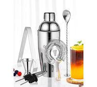Trongle 7 Pieces Cocktail Shaker Set, 750ml Stainless Steel Cocktail Making Set with 15/30ml Double Jigger, Great Cocktail Gift Sets for Home, Bar Accessories, Birthday, Christmas, Thanksgiving Gift