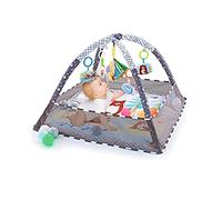 Trongle Baby Play Gym, Baby Play Mat Newborn with 5 Hanging Toys and 18 Ocean Balls, Lightweight Foam Stand Washable Soft Cotton Base, Playmats & Floor Gyms for 0-24months, with Carry Bag (80x80x55cm)