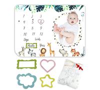 Trongle Monthly Milestone Baby Blanket, Super Soft Baby Blanket, Personalised Gift for Baby Showers, Unisex (120 x 100 cm)