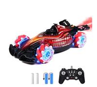 Trongle RC Stunt Car Remote Control 4WD 2.4GHz, High-Speed 15KM/h RC Car for Boys 5-12 Years, 360° Spins, Universal Wheels, Lights & Spray, 2 Rechargeable Batteries, 60+ Min Playtime, Birthday