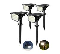 Trongle Solar Outdoor Garden Lights, 78 LED Solar Spotlights with 3 Lighting Modes, IP65 Waterproof Landscape Lights, Auto On/Off, 2-in-1 Solar Pathway Lights for Yard, Walkway & Patio, 4 Pack