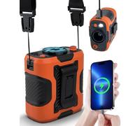 Trongle Waist Clip Fan, Rechargeable 6000mAh Dual-Sided Wearable Belt Waist Fan with LED Display & Flashlight & Power Bank, Stepless Speed Adjustment, 13500RPM Powerful Cooling for Outdoor Camping