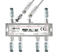 TronicXL 6 Way Splitter TV Broadband 3D 4K HD SAT Distributor Cable Adaptor For Virgin Media Aerial Freeview Freesat Sky Telewest Eurovox Starview Dreambox Satellites coax coaxial Box Television CATV