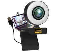 TronicXL Webcam Full HD with Ring Light Lamp 1920 x 1080p Auto Focus I 2 Microphones Noise Cancelling Background I for Streamers Streaming Video Conference Gaming Computer PC Laptop for Xbox