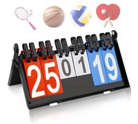 tronisky 6 Digit Portable Flip Scoreboard, Waterproof Tabletop Score Board, Plastic Flipper Board for Sports Competition Football Basketball Tennis Rugby Table Tennis Badminton Score Keeper