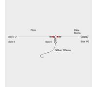 Tronix 2 Hook Clipped Rig (Size 1) - Clear, Clear