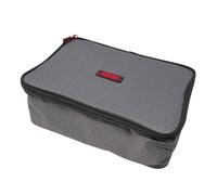 Tronixpro Reel & Spool Bag Grey Black | for Beach Casting | Stores 1x Fixed Spool Reel and 2x Spare Spools | Padded | Zipped Mesh Lid Pocket | EVA Foam Handle | Durable Water Resistant Fabric