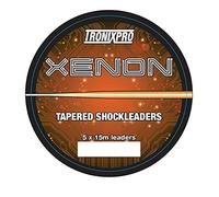 Tronixpro Xenon Tapered Leaders, Orange, 0.37-0.75mm 18lb-70lb 5x15m, Fishing Line