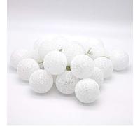 Tronje 20 LED 6cm Cotton Ball String Lights - 4h-Timer 12,5ft Fairy Lights - Portable Battery Operated Wall Light - Warm White Home Decoration
