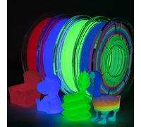 TRONXY Glow in The Dark 3D Printer Filament Bundle Multicolor, Green, Rose-red, Purple 1.75 mm PLA Filament, 250gx4 Pack