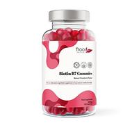 Troo Health Care Biotin 5000mcg Hair, Skin and Nail Growth Support Gummy Supplement - 150 Natural Strawberry Flavour Chewable Gummies - 5 Months Supply - Vegan Friendly - for Men and Women