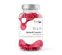 Troo Health Care Biotin 5000mcg Hair, Skin and Nail Growth Support Gummy Supplement - 60 Natural Strawberry Flavour Chewable Gummies - 5 Months Supply - Vegan Friendly - for Men and Women