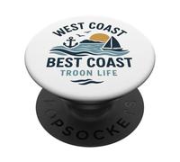 Troon Life West, Coast Best Coast Ocean, Vibe PopSockets Adhesive PopGrip