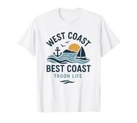 Troon Life West, Coast Best Coast Ocean, Vibe T-Shirt
