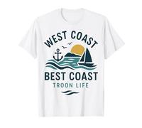 Troon Life West, Coast Best Coast Ocean, Vibe T-Shirt