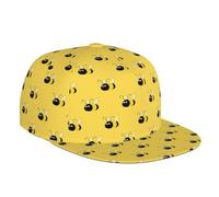 TROONZ Baseball Cap, Snapback Flat Bill Hip Hop Hat Sun Hat Sports Cap Casual Unisex,Bumblebee Yellow Print
