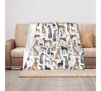 TROONZ Blanket,Anti-Pilling Flannel Blanket Throw Bedspread for Sofa and Bed 100X 125 cm, Greyhounds Wippets And Lurcher Dogs