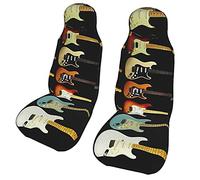 TROONZ Car Seat Cover,Guitars Collection Car Chair Cover Universal Car Front Seat Protector 2PC,Easy to Install