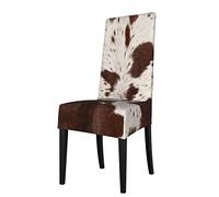TROONZ Chair Cover Cow Cowhide Print Dining Chair Cover Seat Protector Stretch Cover for Kitchen, Hotel, Dining Room