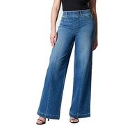 TROONZ Elastic High Waist Jeans | Aged Look Stylish Jeans with No Zipper for Beach, Vacation, Home, Working, Dating - Blue