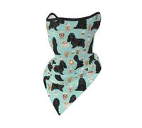 TROONZ Face Cover, Windproof Bandana UV Protection Outdoor Sports Face Mask Neck Gaiter Unisex Cocker Spaniel With Coffees Black Cocker Spaniel Dog