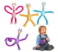TROONZ Giraffe Telescopic Toy - Stretchy Shape Changing Sensory Tubes - Telescopic Giraffe Shape Changing Sensory Toys, Novel Funny Gift for Girls Boys