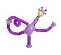 TROONZ Giraffe Tube Toy - Suction Cup Tube Toys for Kids - Stretchy Telescopic Tube Shape Changing Toy, Novel Giraffe Shape, Funny Gift for Kids & Children