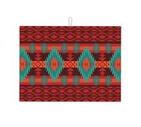 TROONZ Kitchen Drying Mat,Dish Drainage Mat,Super Absorbent Dish Rack Pad Fast,46X61cm Geometric Retro Pattern