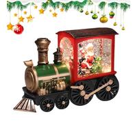 TROONZ Lighted Christmas Train - Exquisite Snow Globe Santa Train Figurine - Indoor and Outdoor Decors for Living Room, Study Room, Garden, Car, Bedroom, Showcase