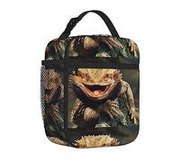 TROONZ Lunch Bag,Bearded Dragon Lizards Art Print Insulated Lunch Box Lunch Tote Bag Picnic Lunch Box for Work School Picnic