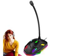 TROONZ Microphone for PC, Desktop Condenser PC Laptop Mic, Plug &, 360 Degree Adjustable Gooseneck Design, Noise-Canceling Technology, USB Microphone for PC